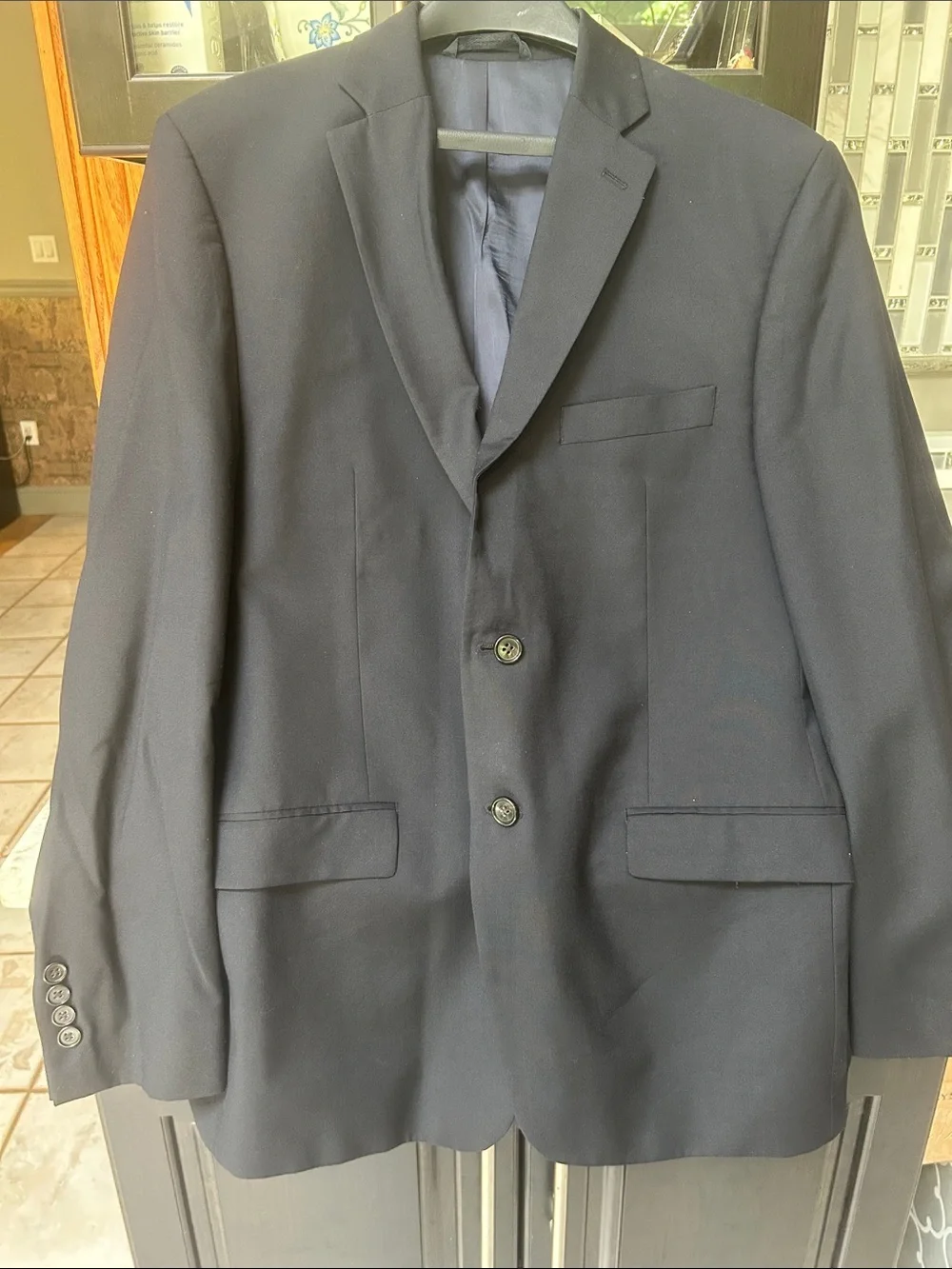 Ralph Lauren Men’s 44 R Navy Blue Blazer 100% Wool Canada 2 Button Suit Jacket